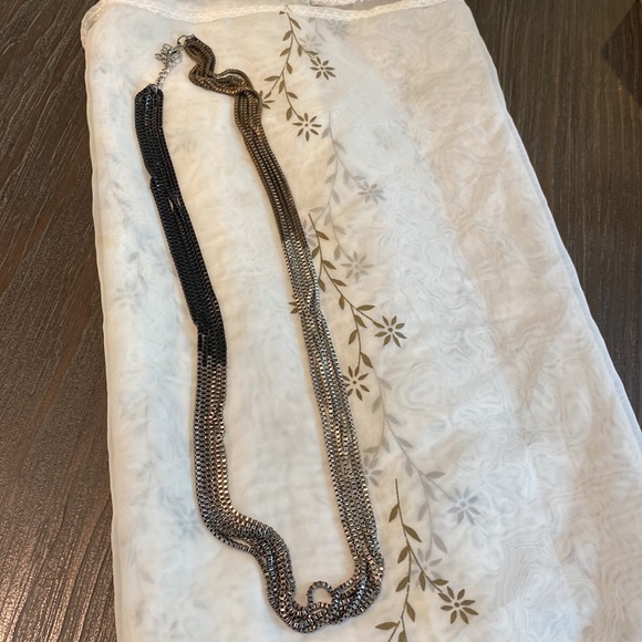 Beautiful Lia Sophia multi strand necklace in gold, silver and black tones. - Picture 3 of 5